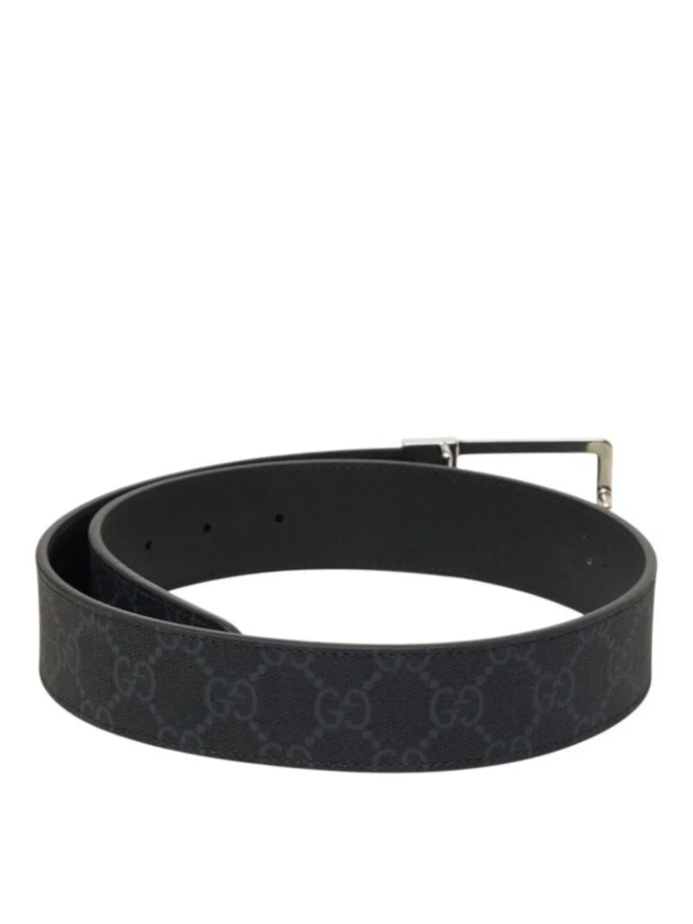Gucci GG Supreme Belt 70/20 Gray Canvas Leather